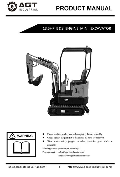 agt l12 mini excavator manual|agt 13.5hp excavator manual.